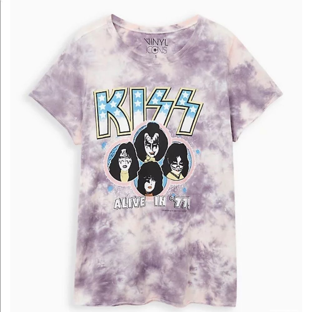 TORRID CLASSIC FIT CREW TEE - KISS MULTI TIE DYE